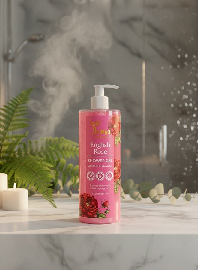 Lady Diana English Rose Shower Gel - 1000ml | Gentle & Refreshing Body Wash for All Skin Types - Image 3