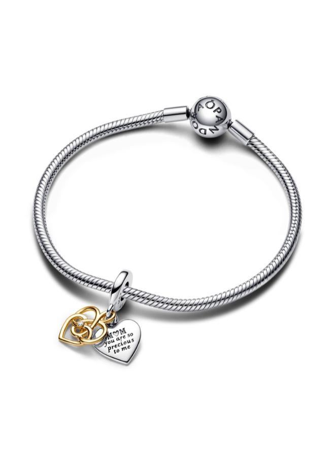 PANDORA Lab-grown Diamond Engravable Mum Double Dangle Charm - Image 3