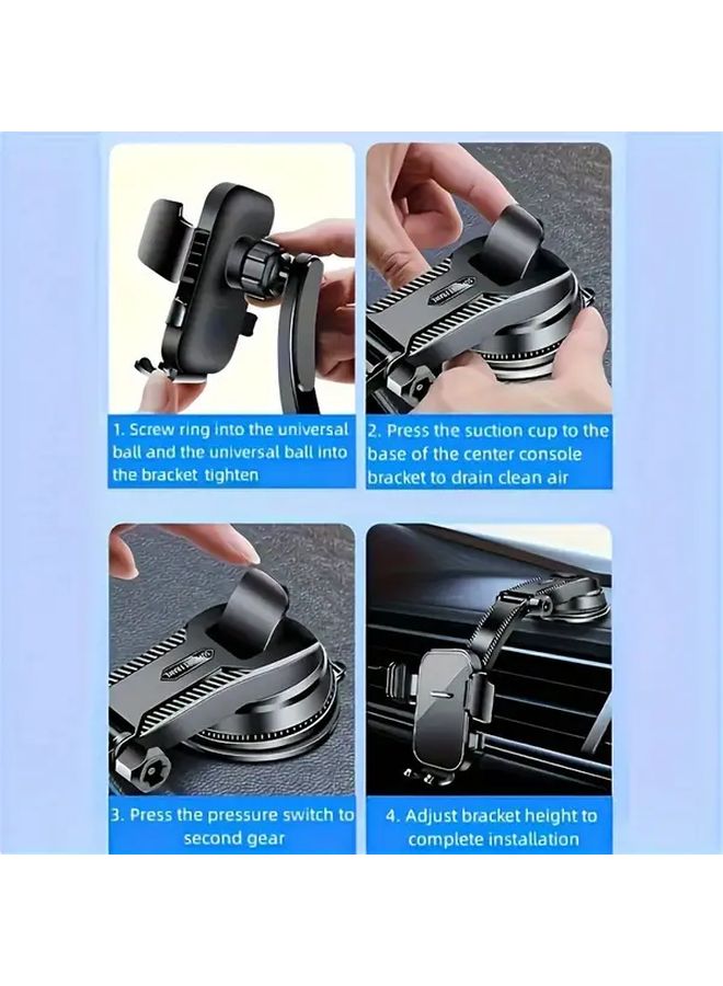 Universal Car Phone Holder Black 360 Degree Rotating Suction Cup Mount - Image 4