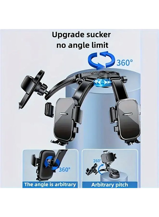 Universal Car Phone Holder Black 360 Degree Rotating Suction Cup Mount - Image 3