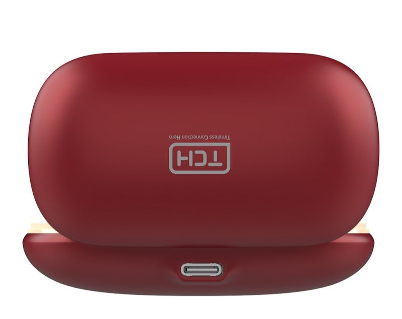 TCH L20 Wireless Earbuds Cherry, Bluetooth 5.4, ANC 28dB, ENC Dual Mic, 55ms Low Latency, 30H Total Playtime, 13mm Drivers, Type-C Fast Charging, IPX4 - Image 4