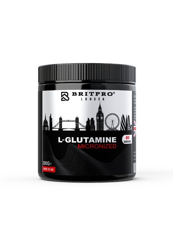 Britpro - L-Glutamine, 300g - Micronised - Supports Immune System & Recovery - Supports Muscle Repair, Gut Function & Faster Tissue Repair - Post Workout Nutrition - Made in The UK - Image 1