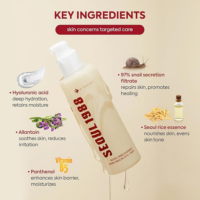 K-SECRET SEOUL1988 Essence : Snail Mucin 97% + Rice - Image 3