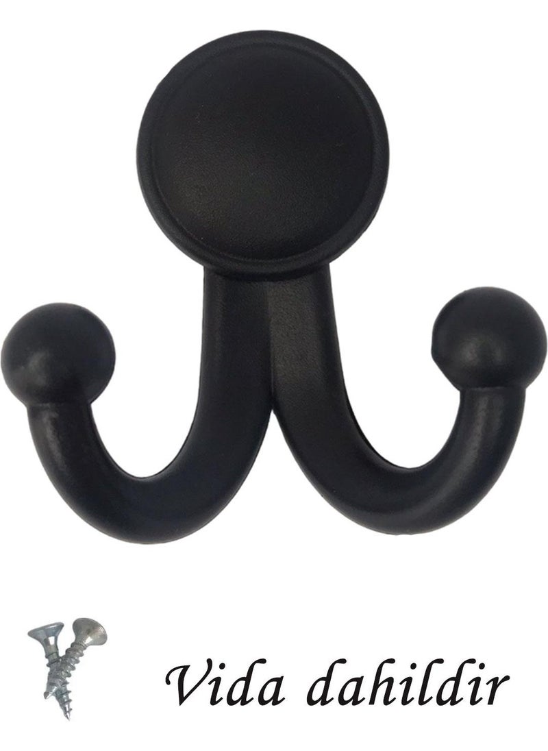 Glaswen 4 Pieces Karagül Black Hanger Coat Rack Bathroom Closet Clothes Hanger Hard Plastic  - Image 4