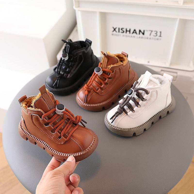 Children'S Martin Boots 2023 Big Cotton Shoes Children'S Shoes Girls Baby Boots Small Yellow Boots Boys Casual Short Boots - Image 2