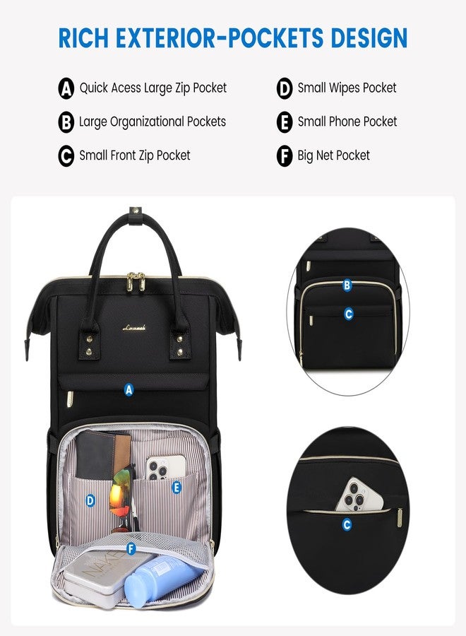 LOVEVOOK Laptop Backpack for Women Teacher Backpack Nurse Bag, Fashion Waterproof Backpack Purse for Women, Durable Daypack for Work, Fits 15.6 Inch Laptop Bag, Z-black, 15.6 Inch - Image 3