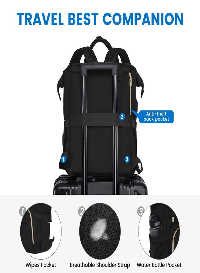 LOVEVOOK Laptop Backpack for Women Teacher Backpack Nurse Bag, Fashion Waterproof Backpack Purse for Women, Durable Daypack for Work, Fits 15.6 Inch Laptop Bag, Z-black, 15.6 Inch - Image 5