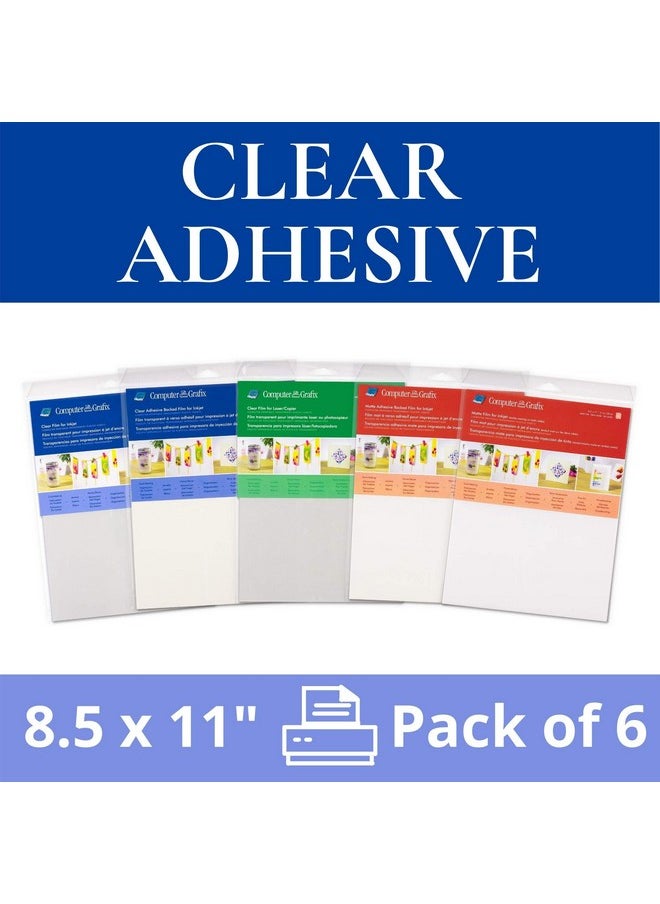 Grafix Kcai811-6 Clear Adhesive Inkjet Print Film For Creating Custom Overlays, Journals, Window Effects, Stickers, Photos, Jewelry And More, Clear, 8.5" X 11", Pack Of 6  - Image 2