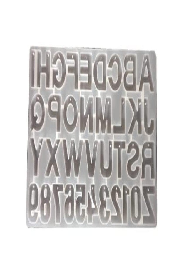 Aparonz Silicone Letter Molds for Resin, Backward Resin Casting Big Alphabet Number Molds, Reusable Epoxy Molds for DIY Keychain Pendant Earring Chololate Cake (Alphabet Mold with Hole) - Image 1