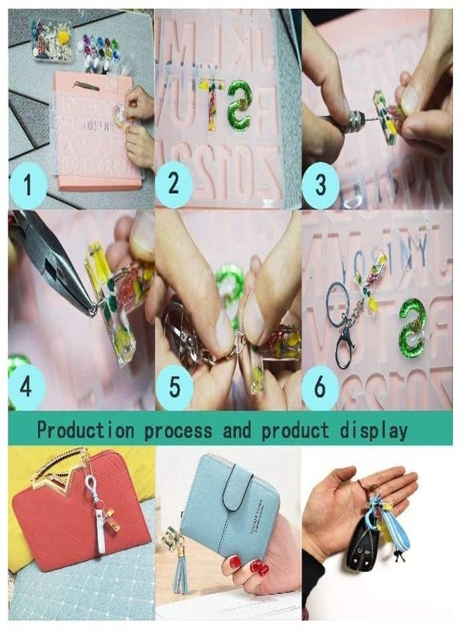 Aparonz Silicone Letter Molds for Resin, Backward Resin Casting Big Alphabet Number Molds, Reusable Epoxy Molds for DIY Keychain Pendant Earring Chololate Cake (Alphabet Mold with Hole) - Image 4