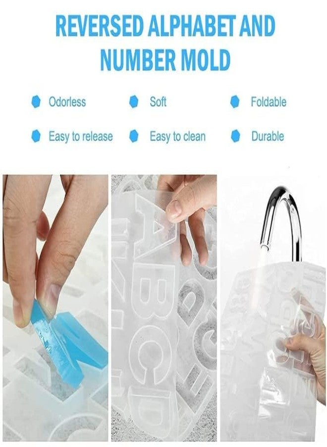 Aparonz Silicone Letter Molds for Resin, Backward Resin Casting Big Alphabet Number Molds, Reusable Epoxy Molds for DIY Keychain Pendant Earring Chololate Cake (Alphabet Mold with Hole) - Image 5