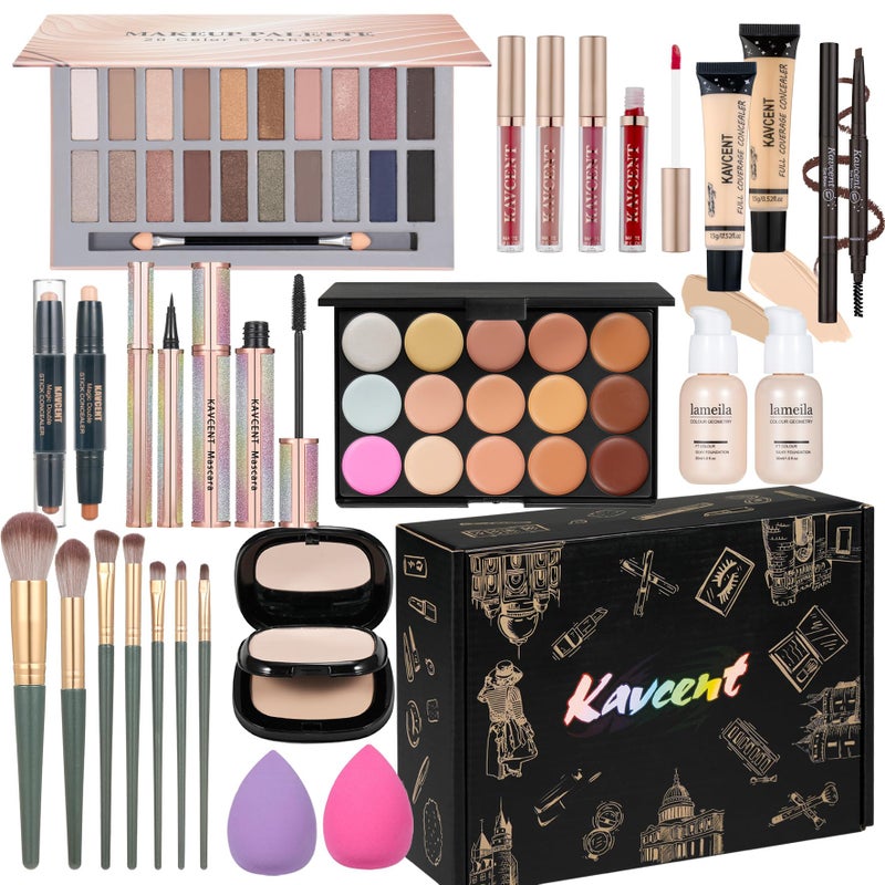 KAVCENT Makeup Kit for Teens Girls Makeup Kit for Women Full Kit Makeup Set for Teenagers Eyeshadow Palette Makeup Gift Set for Teen Girls Women - Image 1