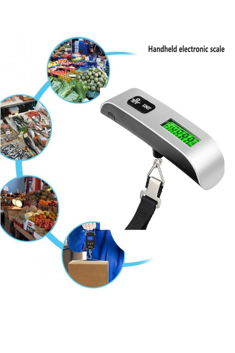Suitcase Travel Bag Hanging Weighing 110lb/50kg Scale, Portable Electronic, Tare, Auto Off, Stainless-steel Kitchen Scale Cooking, Baking Fruits Vegitables - Image 3