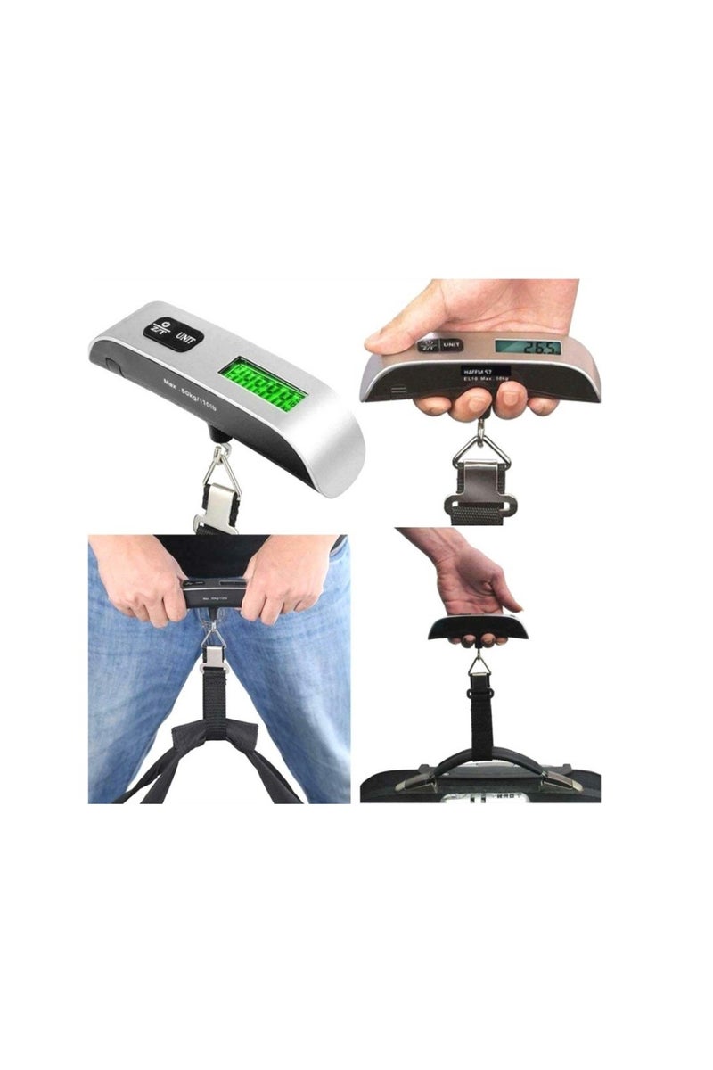 Suitcase Travel Bag Hanging Weighing 110lb/50kg Scale, Portable Electronic, Tare, Auto Off, Stainless-steel Kitchen Scale Cooking, Baking Fruits Vegitables - Image 5