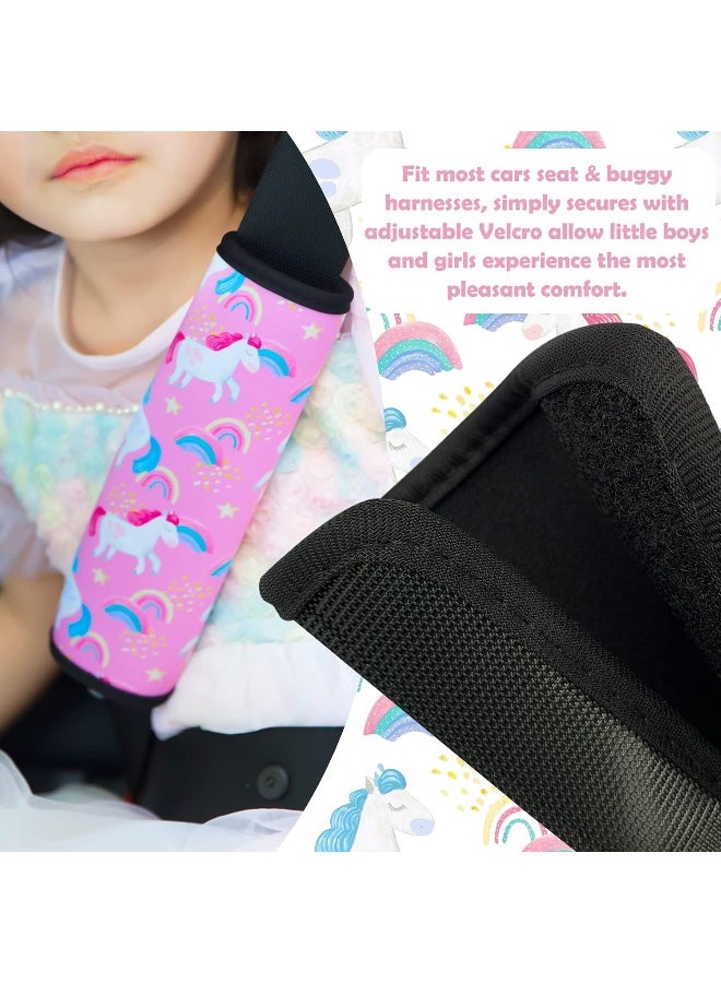 SLEILIN Seat Belt Cover for Kids, Seat Belt Pad for Boys Girls, Car Seat Straps Shoulder Pads for Kids, Kid's Seat Belt Cushion, Shoulder Strap Pad, 1 Piece (Unicorn) - Image 3
