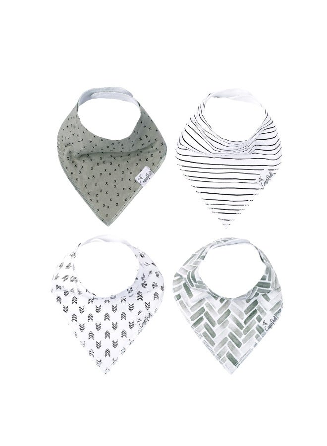 Copper Pearl 4 Pack Soft Cotton Baby Bibs for Drooling and Teething, Absorbent Drool Bibs for Baby Girl and Boy, Adjustable to Fit Newborns to Toddlers, Tons of Styles (Alta Set) - Image 1