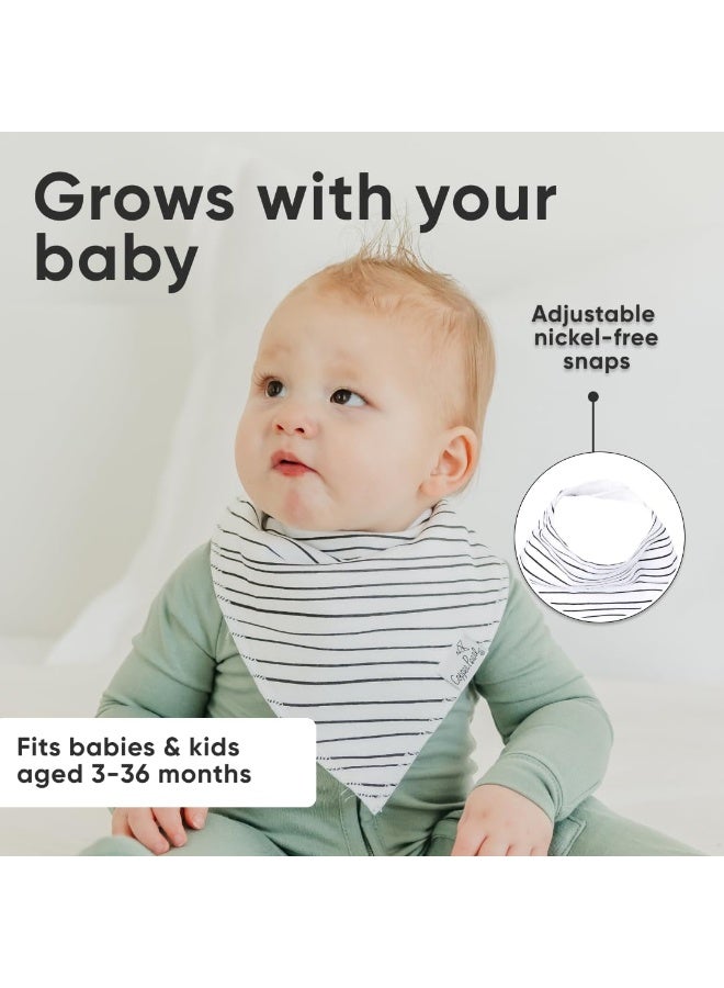 Copper Pearl 4 Pack Soft Cotton Baby Bibs for Drooling and Teething, Absorbent Drool Bibs for Baby Girl and Boy, Adjustable to Fit Newborns to Toddlers, Tons of Styles (Alta Set) - Image 5