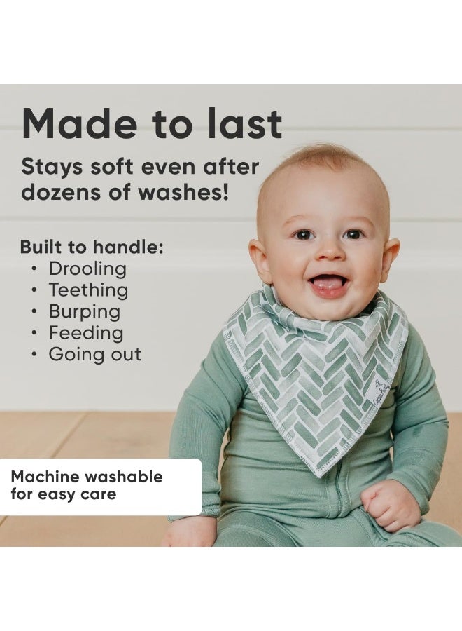 Copper Pearl 4 Pack Soft Cotton Baby Bibs for Drooling and Teething, Absorbent Drool Bibs for Baby Girl and Boy, Adjustable to Fit Newborns to Toddlers, Tons of Styles (Alta Set) - Image 3
