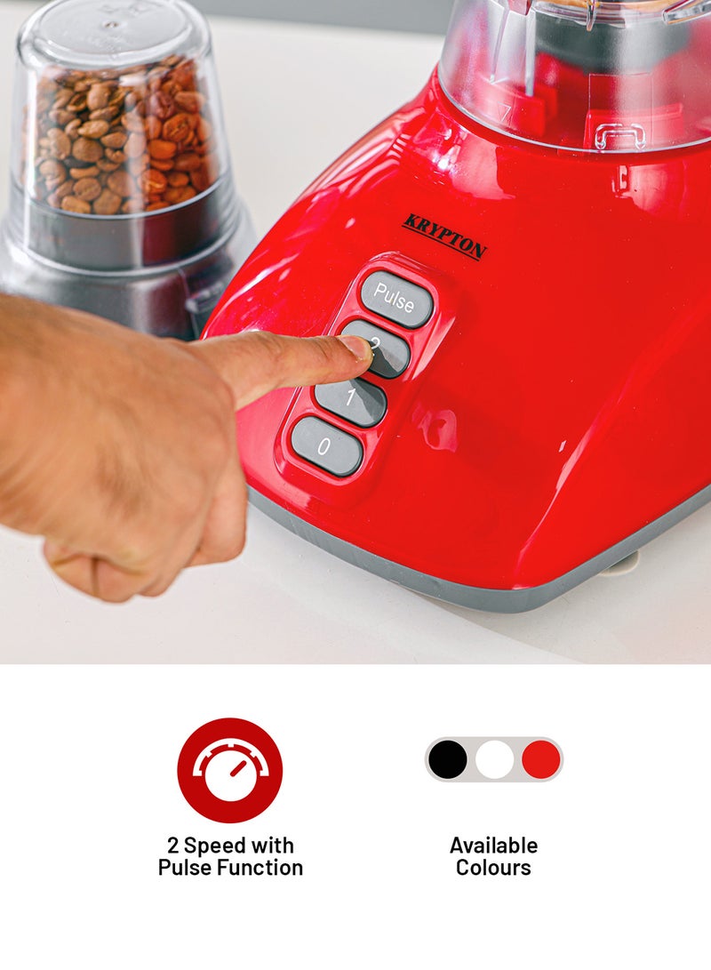 KRYPTON 2-In-1 Blender- 1.6 Liter, 650 W, Powerful Motor With 2 Speed Setting And Pulse,2 Years Warranty 1.6 L 650 W KNB6013N Red - Image 3