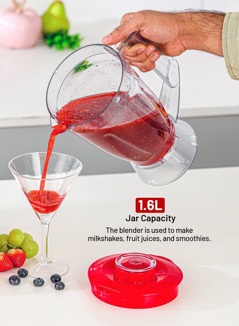 KRYPTON 2-In-1 Blender- 1.6 Liter, 650 W, Powerful Motor With 2 Speed Setting And Pulse,2 Years Warranty 1.6 L 650 W KNB6013N Red - Image 2