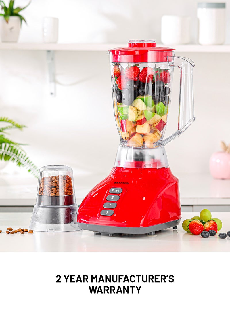 KRYPTON 2-In-1 Blender- 1.6 Liter, 650 W, Powerful Motor With 2 Speed Setting And Pulse,2 Years Warranty 1.6 L 650 W KNB6013N Red - Image 4