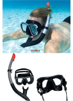 Toyfest Blacksea Snorkel Set Diving Mask Sea Pool Swimming Goggles Glasses Mask - Black - (Above 14 Years Old)  - Image 1