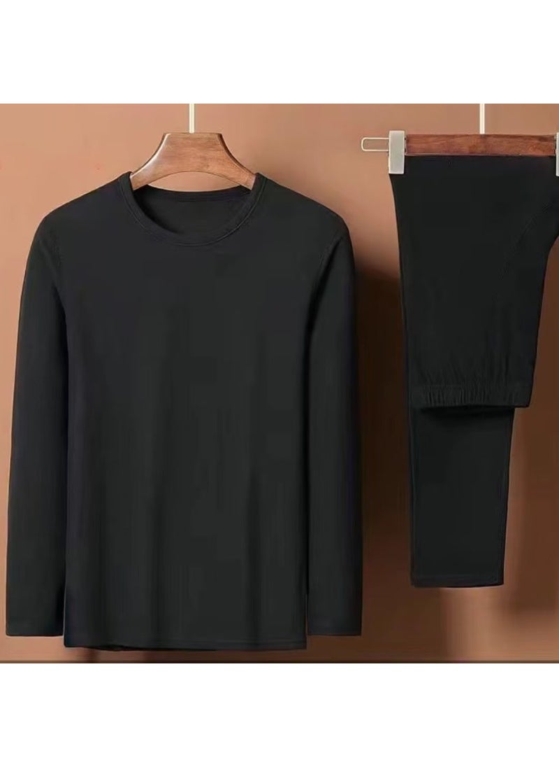 Generic - Autumn and winter fleece warm suit mens underwear cold-proof double-sided fleece long johns Brown - Image 1