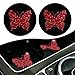 UGSHY 2 PCS Bling Car Beautiful Butterfly Water Coaster 275 Round Rhinestone Dreamy Cup Holder Decoration NonSlip Insulated Beverage Coffee Coaster Universal for Car Accessory Red Black - Image 2