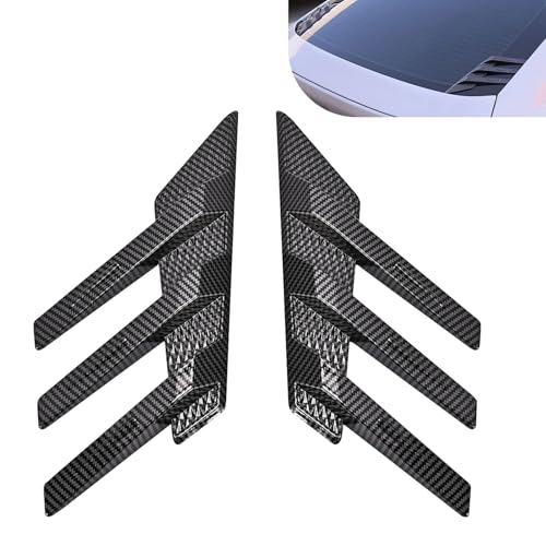 MOXRUQ 2 PCS Car Rear Window Air Knife Shaped Decals Louvers Decorative Sticker Racing Style Fender Decal Automotive Upgrade Modification Decorative Accessories Carbon Fiber - Image 1