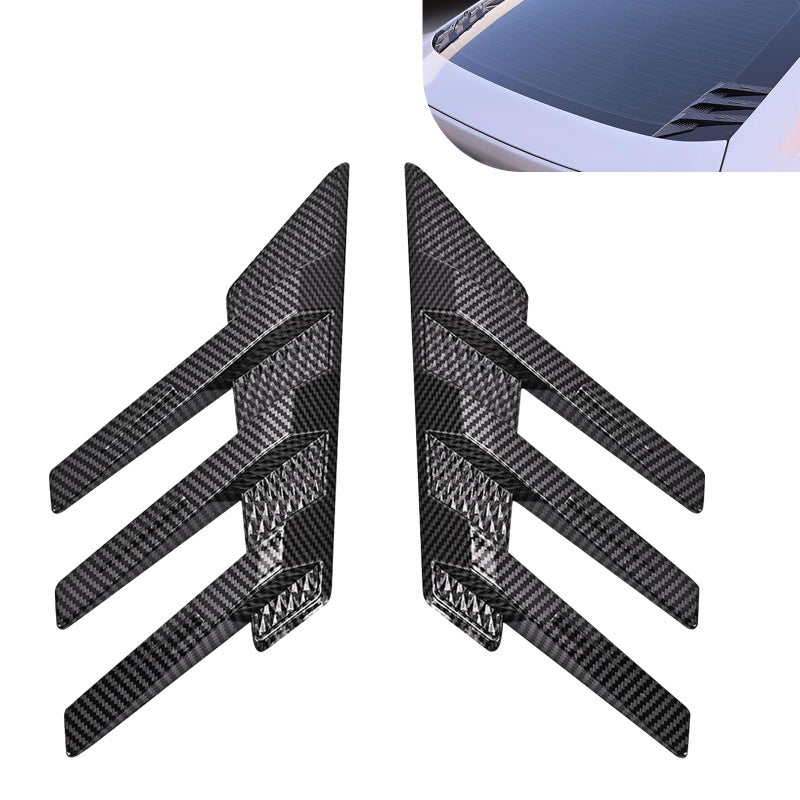 MOXRUQ 2 PCS Car Rear Window Air Knife Shaped Decals Louvers Decorative Sticker Racing Style Fender Decal Automotive Upgrade Modification Decorative Accessories Carbon Fiber - Image 3