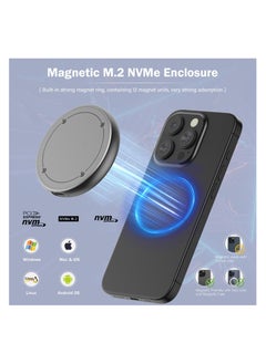 SYOSI Magnetic M.2 2230 2242 NVMe Enclosure, SSD to USB C Enclosure Compatible with Magsafe for iPhone 15 Pro Max ProRes, M.2 to USB SSD Reader M Key & B+M Key, Type C 10Gbps, Aluminum Alloy SSD Case  - Image 2