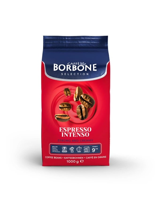 CAFFE BORBONE Whole bean coffee - Espresso Intenso  - from Caffe Borbone  - Robusta blend - Medium roast - Strong and creamy Italian coffee - Pack containing 1 kg. - Image 1