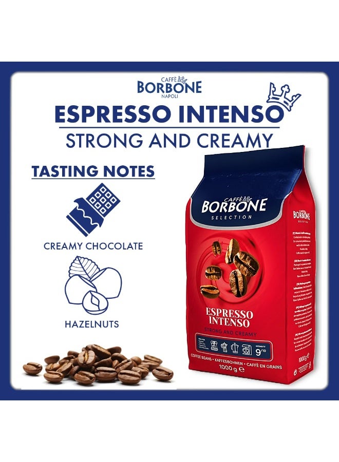CAFFE BORBONE Whole bean coffee - Espresso Intenso  - from Caffe Borbone  - Robusta blend - Medium roast - Strong and creamy Italian coffee - Pack containing 1 kg. - Image 2