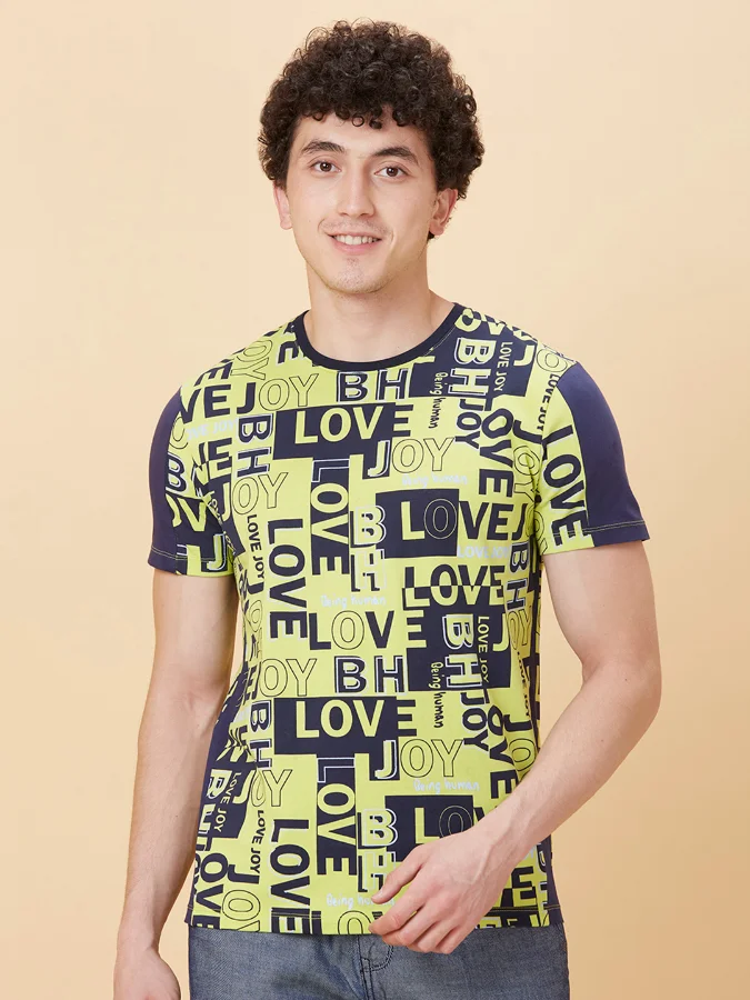 بيينغ هيومان Being Human Graphic Printed Crew Neck T-Shirt For Men