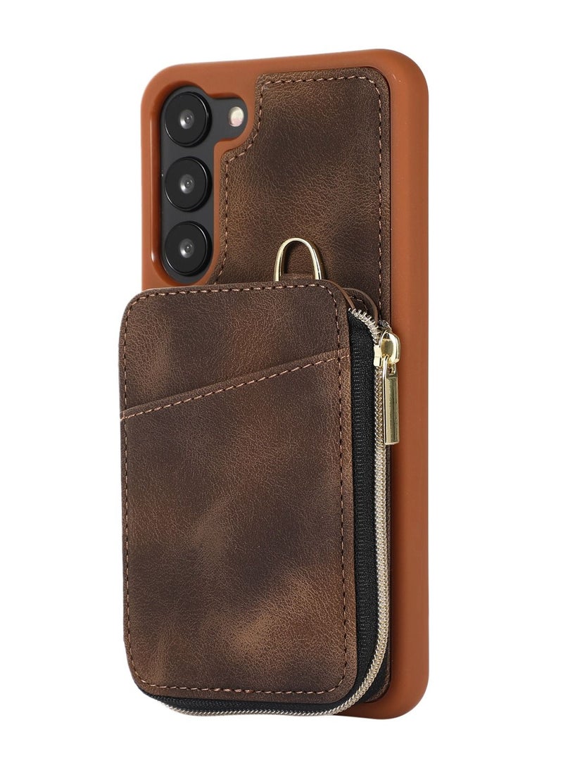 Suteni Zipped Back Cover Card Slots Leather Phone Case for Samsung - Image 1