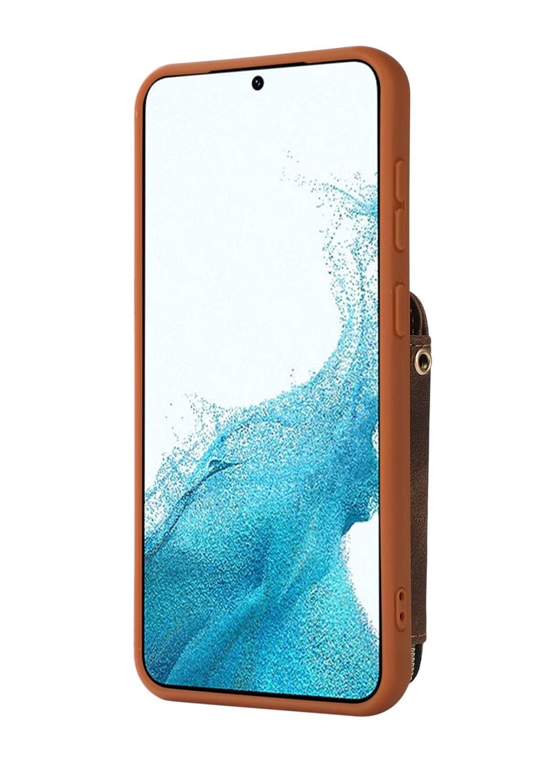 Suteni Zipped Back Cover Card Slots Leather Phone Case for Samsung - Image 2