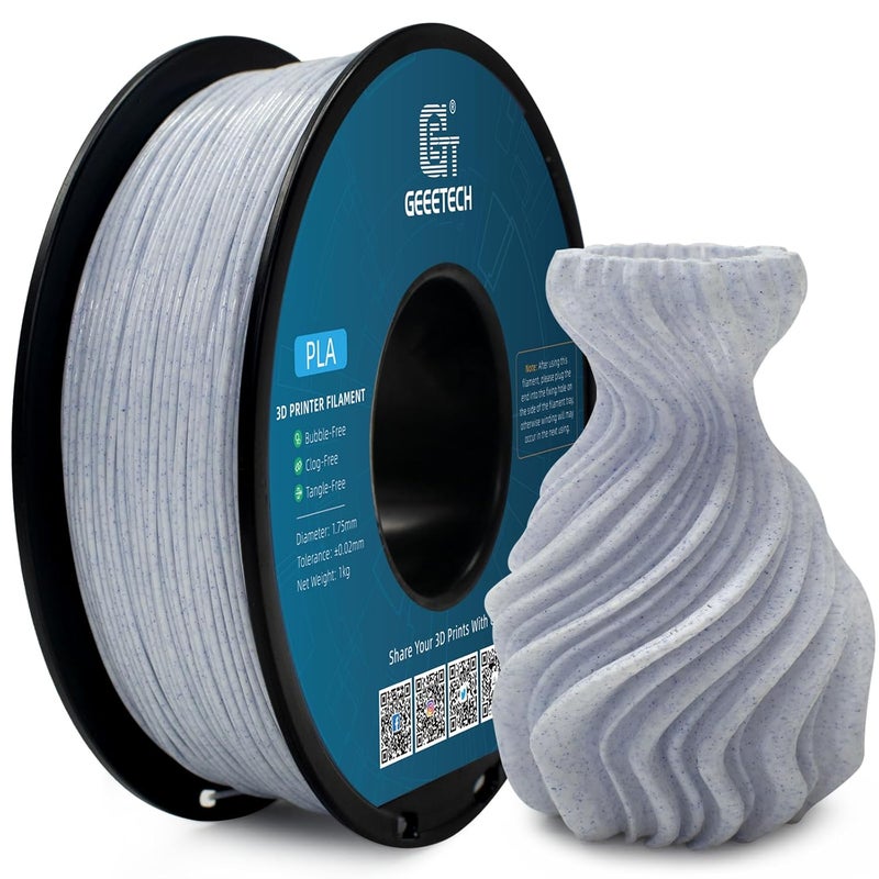 Geeetech Marble PLA Filament, Stone-Like Appearance, 1.75mm 3D Printing Filament 1kg(2.2lbs), Dimensional Accuracy +/- 0.02 mm, Marble White-Blue Stone Color, Fit Most FDM Printer - Image 2