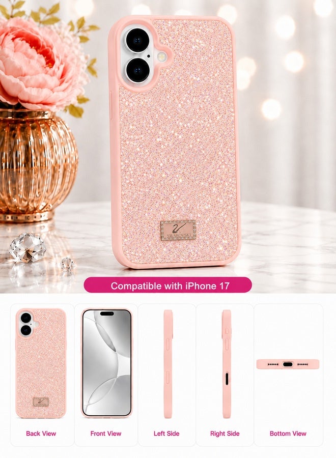 VR CREATIVE Luxury Sparkling Crystal Rhinestone Protective Phone Case Cover for Apple iPhone 17 – Pink - Image 2