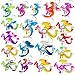 HOZKEAP 30 Packs Bulk Dragon Raptor Backpack Mini Pop Rainbow Keychain fidgets Bubble Toys for Kids Children Classroom Students from Teacher Birthday Party Favors - Image 2