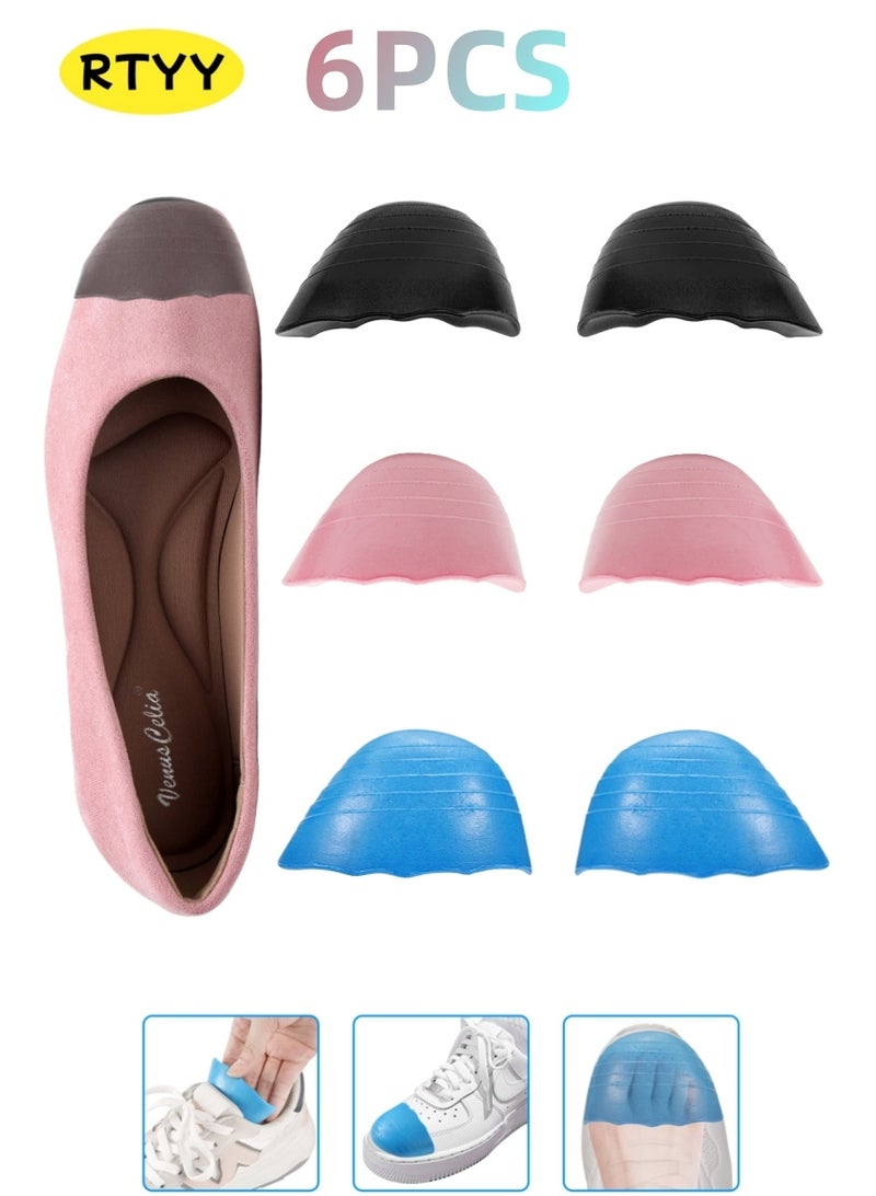 RTYY 6 Pcs Shoe Filler Inserts，Toe Inserts for Shoes Too Big，Soft Memory Foam Toe Cushion Inserts to Make Big Shoes Fit Tighter, Preventing foot deformation，Men & Women Shoe Size Reducer for Sneakers High Heels Boots Flats - Image 1