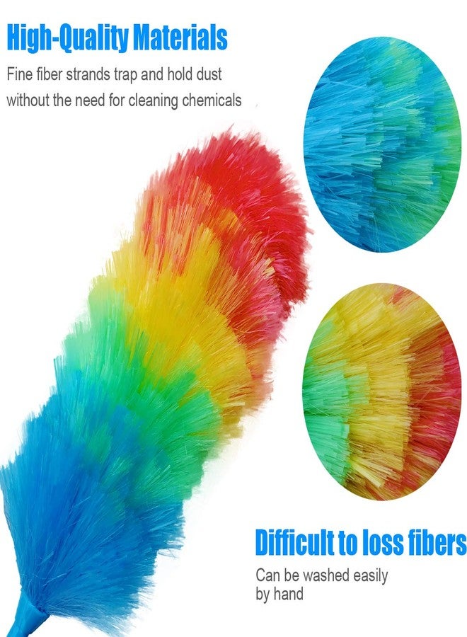 Tockrop 3 Pack Upgrade 19” Rainbow Static Feather Duster with Beandable and Washable Head - More Fibers Bigger Head Less Loss of Fiber - Image 3