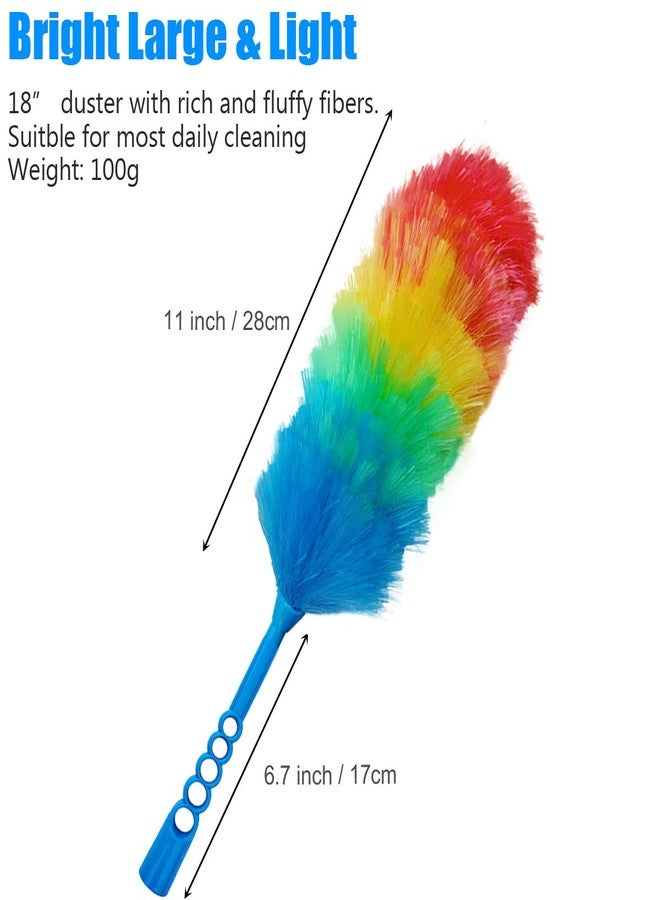 Tockrop 3 Pack Upgrade 19” Rainbow Static Feather Duster with Beandable and Washable Head - More Fibers Bigger Head Less Loss of Fiber - Image 2