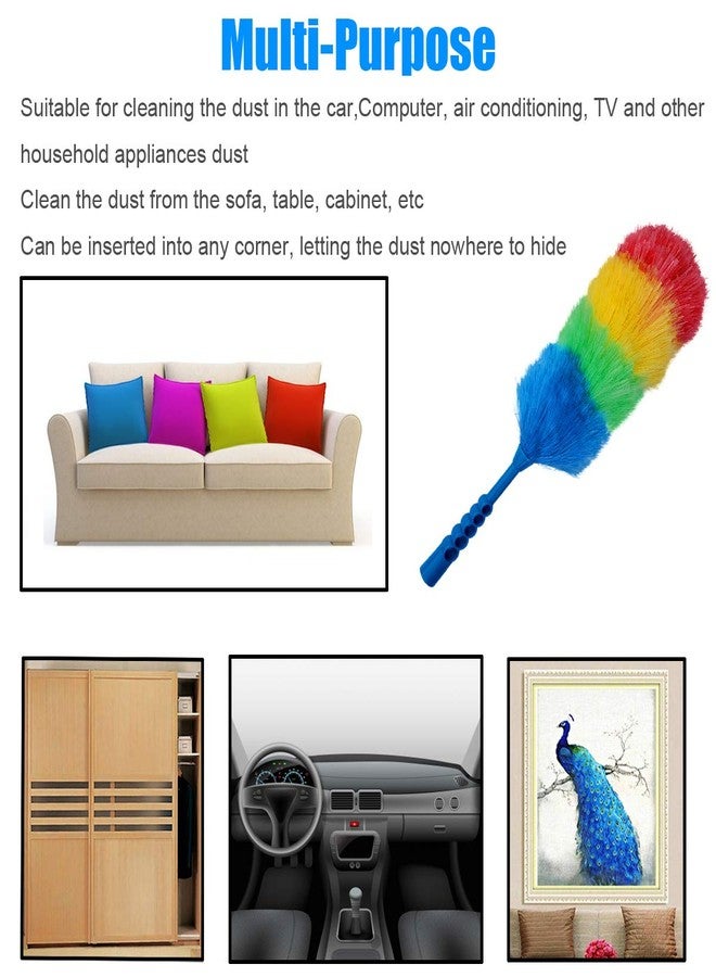Tockrop 3 Pack Upgrade 19” Rainbow Static Feather Duster with Beandable and Washable Head - More Fibers Bigger Head Less Loss of Fiber - Image 5