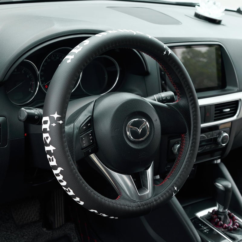 Naxizo Getaway Car Leather Steering Wheel Cover - 15-inch Universal Microfiber- Soft & Breathable & Silicone Anti Slip Auto Steering Wheel Wrap for Women - Image 2