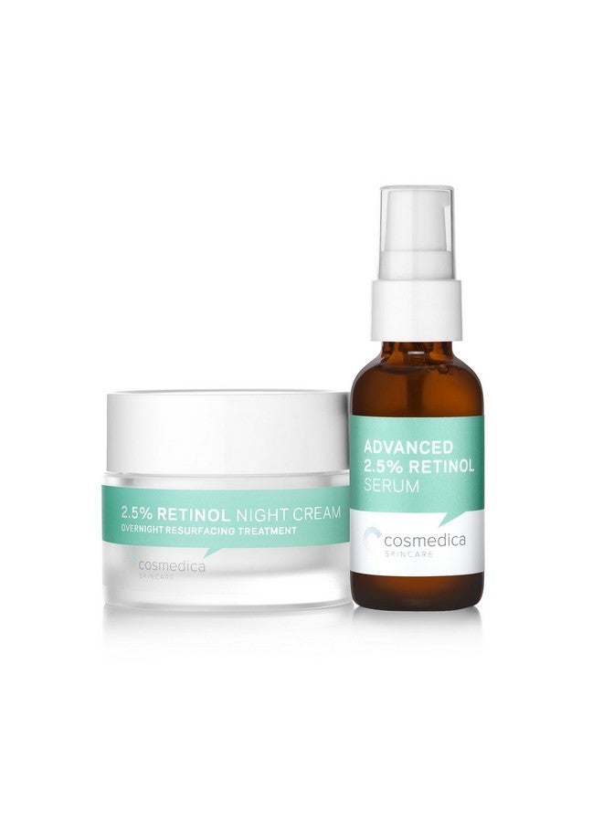 Cosmedica Skincare Retinol Serum 2.5%, 1oz & Retinol Cream 2oz Complete Anti Aging Skincare Combo Set - Image 1