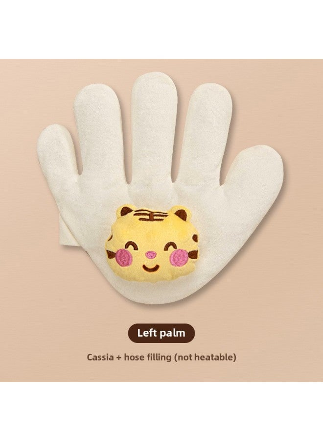 Newborn Soothing Palm Shock Rice Bag Baby Anti-shock Soothing Soft Big Palm Sleeping Artifact-Color:Tiger Left Palm (Cassia + Hose Filling)-Height:23*24CM - Image 1