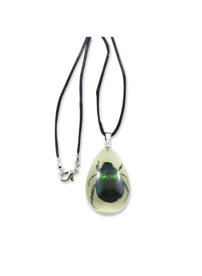 REALBUG Green Chafer Beetle Glow In The Dark Necklace, Small , Black - Image 2