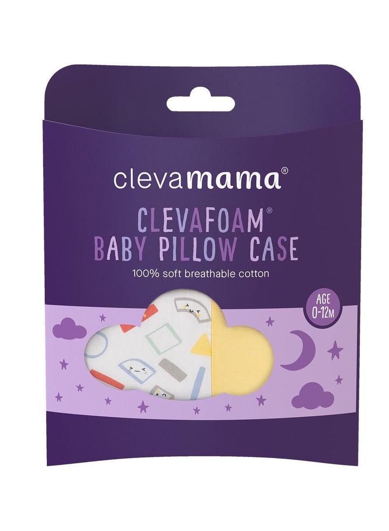 Clevamama ClevaFoam Baby Pillow Case - Grey/Yellow - Image 4