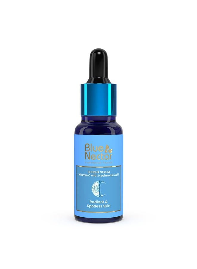 Blue Nectar Ayurvedic Vitamin C Face Serum for Dark Spot Correction and Glowing Skin | Hyaluronic Acid Serum with Plant-Based Vitamin C (9 Herbs, 1 Fl Oz) - Image 1