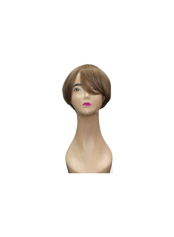 باروكة كارية الاجارسون لون بنى غامق غير مستوى شعر فايبر حرارى يقبل الغسيل والمكواة والسيشوار - Image 1